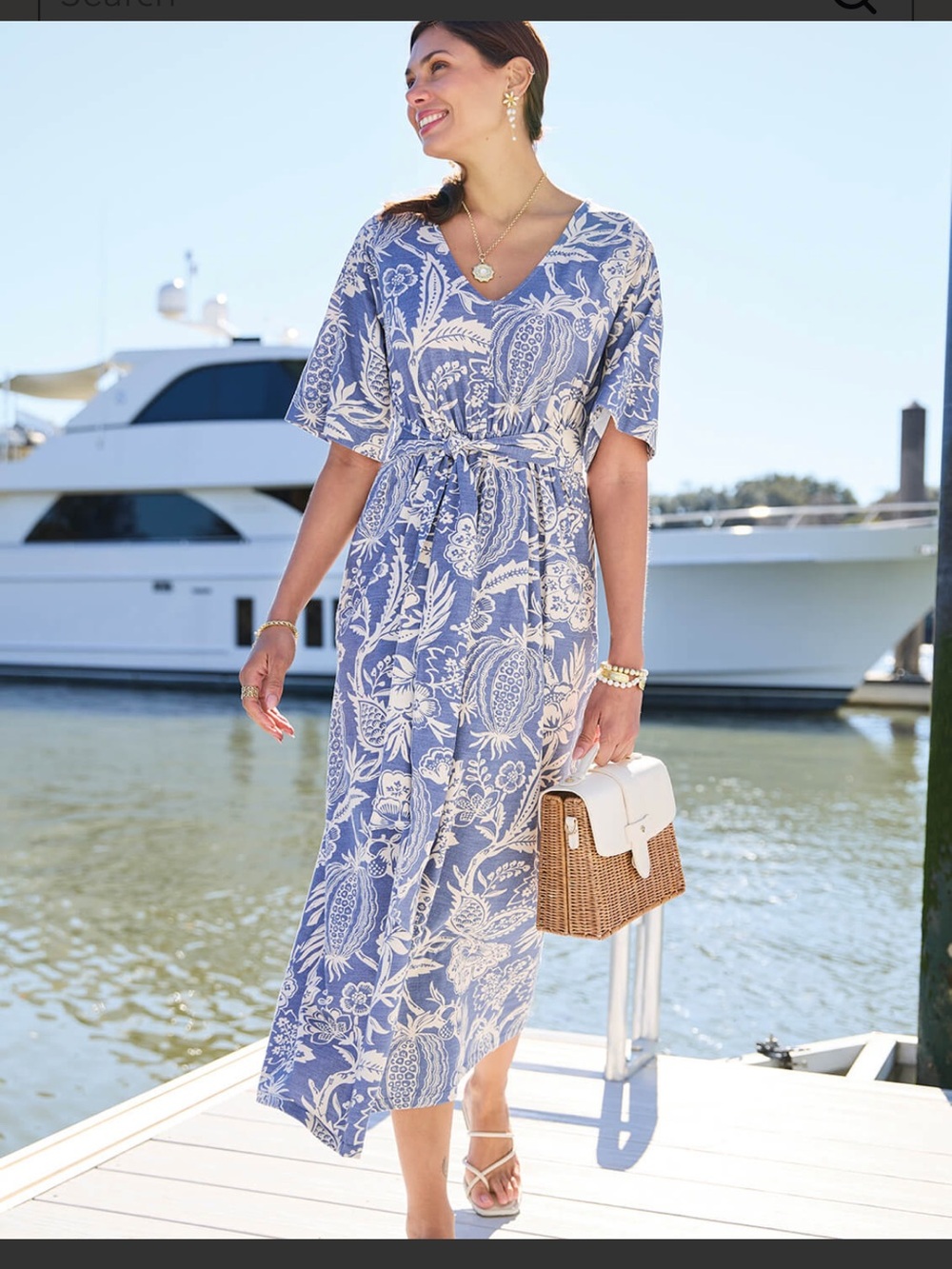 Spartina 449 Adella Midi Dress Flagler Pods Blue